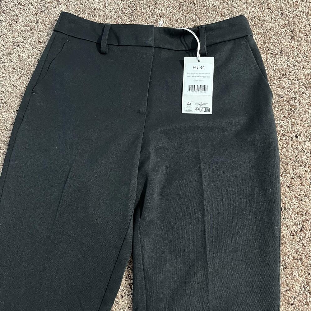 NA-KD Wardrobe‎ Pants Womens EU 34 Black Flared Mid Waist Suit Trousers Office - Picture 4 of 10
